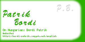 patrik bordi business card